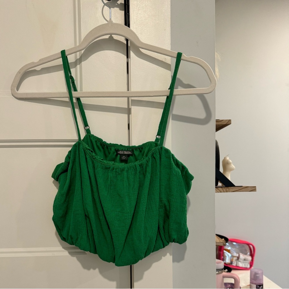 Green wild fable crop top shirt.